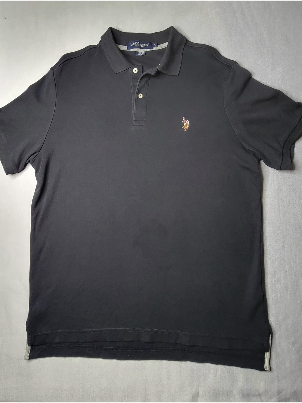 U.S. Polo Assn. Black Short-Sleeve Polo with Embroidered Pony